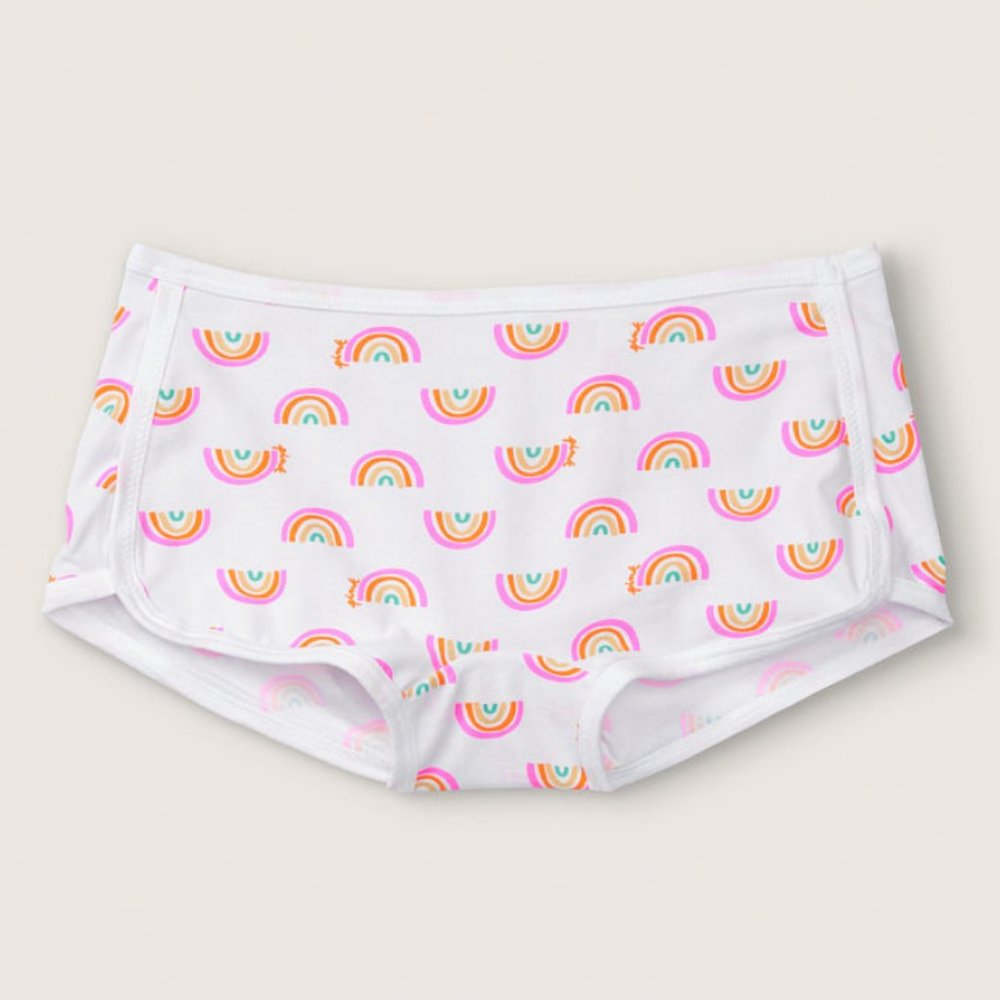 COTTON BOYSHORT/Optic White Rainbows#Pride